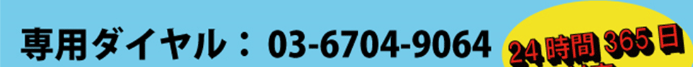 専用ダイヤル：03-6704-9064　24時間365日対応